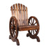 Outdoor Wooden Wagon Chair Garden Rustic Look Decor Armchair Patio